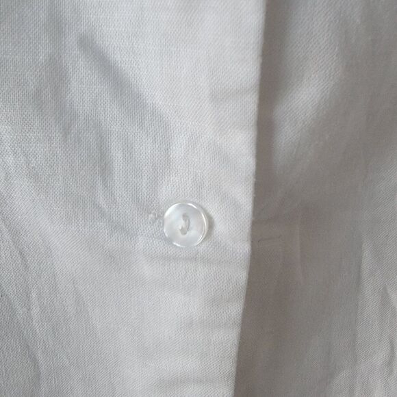 stylewe fashin shrit womens size xl  white button up linen blend - Picture 5 of 8